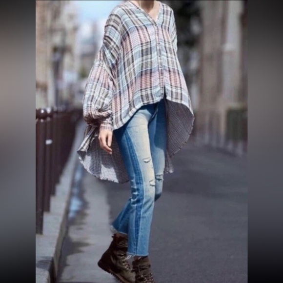 Free People | Come On Over Multicolor Plaid Button Down S - Picture 5 of 15